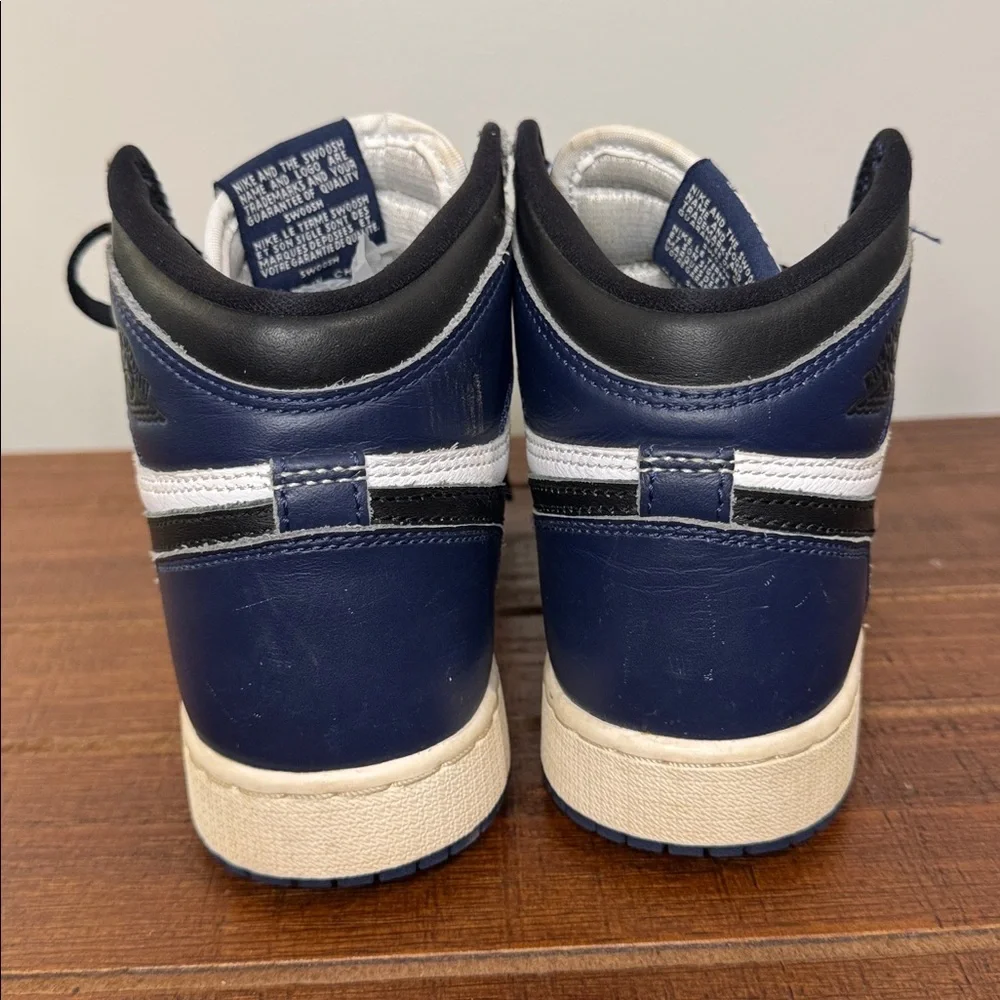 Air Jordan 1 High OG Sneakers Storm Blue and White Basketball Shoes Youth 4‎